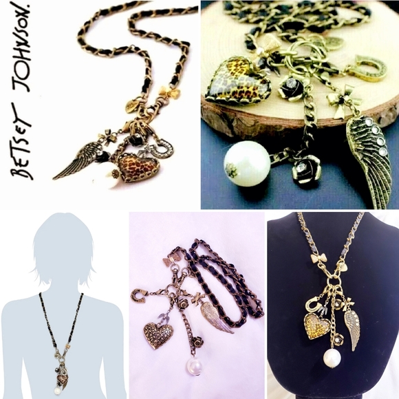 Gold plated Leopard crystal heart horseshoe charm necklace choose 1 - Picture 2 of 16